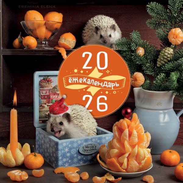 Ёжекалендарь (мандаринки). Календарь настенный на 2026 год